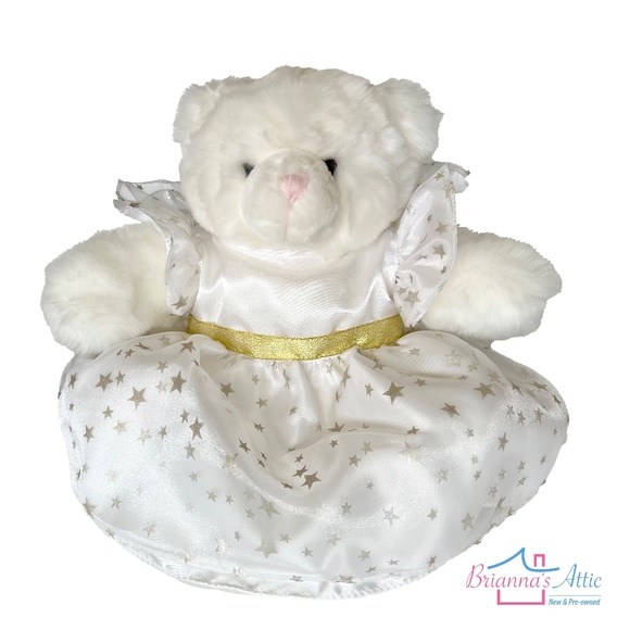 Stuffed animal bear brown with angel wing 10" - Picture 3 of 11